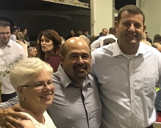 Lemoore Mayor Ray Madrigal (center) with Angie Avila and Congressman David Valadao at Friday's Salute to Agriculture.